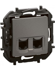 Legrand Розетка 2xRJ45 cat.5e UTP цвят Сив Niloe New NP4331MG - Цена | LEDs4economy