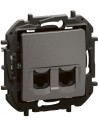 Legrand Розетка 2xRJ45 cat.5e UTP цвят Сив Niloe New NP4331MG - Цена | LEDs4economy