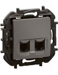 Legrand Розетка RJ11+RJ45 cat.6 UTP цвят Сив Niloe New NP492MG - Цена | LEDs4economy