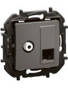 Legrand Розетка TV тип F конектор + RJ45 UTP cat.6 цвят Сив Niloe New NP493MG - Цена | LEDs4economy