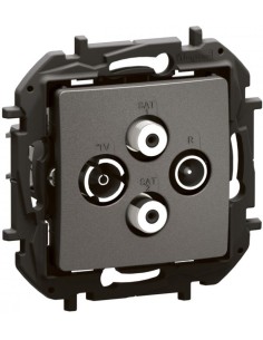 Legrand Розетка TV-R-SAT1-SAT2 индивидуална 1.5dB цвят Сив Niloe New NP4108MG - Цена | LEDs4economy