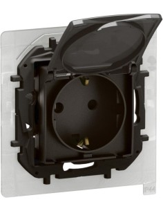 Legrand Контакт ШУКО 16A с капак IP44 и детска защита цвят Черен Niloe New NP3128BK - Цена | LEDs4economy