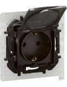 Legrand Контакт ШУКО 16A с капак IP44 и детска защита цвят Черен Niloe New NP3128BK - Цена | LEDs4economy