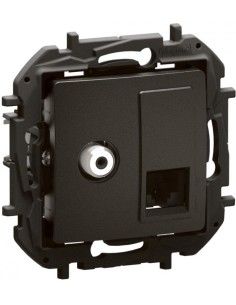 Legrand Розетка TV тип F конектор + RJ45 UTP cat.6 цвят Черен Niloe New NP493BK - Цена | LEDs4economy