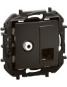Legrand Розетка TV тип F конектор + RJ45 UTP cat.6 цвят Черен Niloe New NP493BK - Цена | LEDs4economy