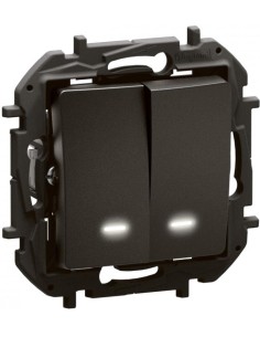 Legrand Сериен ключ с подсветка цвят Черен Niloe New NP2121BK - Цена | LEDs4economy