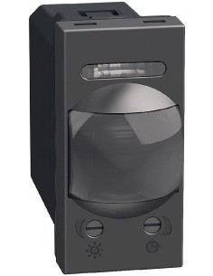 Bticino Датчик за движение PIR, 105°, обхват 6m @ h1.2 мод., LED ≤ 50W, изисква неутрала, 1 мод. цвят Графит Light Now Bticino Y