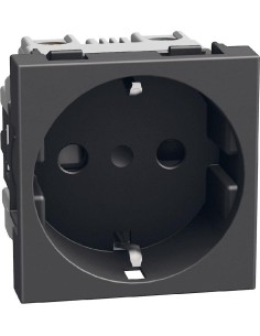Bticino Контакт ШУКО 2P+E 16A с детска защита 2 мод. цвят Графит Light Now Bticino YD4141 - Цена | LEDs4economy