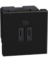 Bticino Розетка 2xUSB за зареждане тип C 3A 15W 2 мод. цвят Графит Light Now Bticino YD4286C2 - Цена | LEDs4economy