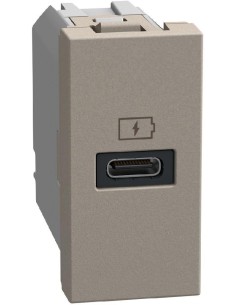 Bticino Розетка USB за зареждане тип C Power Delivery 20W 1 мод. цвят Камък Light Now Bticino YG4192C - Цена | LEDs4economy