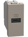 Bticino Розетка USB за зареждане тип C Power Delivery 20W 1 мод. цвят Камък Light Now Bticino YG4192C - Цена | LEDs4economy