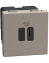 Bticino Розетка USB за зареждане тип C Power Delivery 45W 2 мод. цвят Камък Light Now Bticino YG4294C - Цена | LEDs4economy