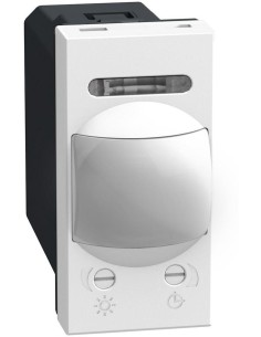 Bticino Датчик за движение PIR, 105°, обхват 6m @ h1.2 мод., LED ≤ 50W, изисква неутрала, 1 мод. цвят Бял Light Now Bticino YW44