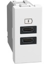 Bticino Розетка 2xUSB за зареждане тип C+C 3A 15W 1 мод. цвят Бял Light Now Bticino YW4191CC - Цена | LEDs4economy