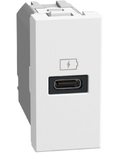 Bticino Розетка USB за зареждане тип C Power Delivery 20W 1 мод. цвят Бял Light Now Bticino YW4192C - Цена | LEDs4economy