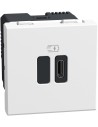 Bticino Розетка USB за зареждане тип C Power Delivery 45W 2 мод. цвят Бял Light Now Bticino YW4294C - Цена | LEDs4economy
