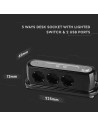 V-TAC 3 Гнезда Разклонител 3х1.5-1.4М Бутон Защита Черен - 8817 - 5
