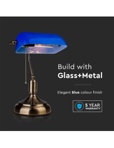 V-TAC Настолна Лампа Банкер Е27 Синя - 3913 - Цена | LEDs4economy 2