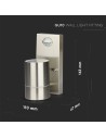 V-TAC Фасадно Тяло За Стена GU10 Със Сеньор Сатен Никел Две Посоки IP44 - 7502 - 5