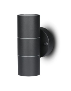V-TAC GU10 Wall Fitting Stainless Steel Body Matt Black IP44 2Way - 7569 - Цена | LEDs4economy