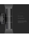 V-TAC GU10 Wall Fitting Stainless Steel Body Matt Black IP44 2Way - 7569 - 4