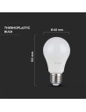 V-TAC LED Крушка - 10.5W E27 A60 Термо Пластик 6400K 3Бр/Сет - 217354 - 4