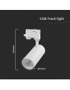 V-TAC 30W LED COB Релсово Осветител 3in1 Бяло Тяло - 8142 - 4