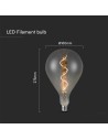 V-TAC LED Крушка - 4W Filament Спирала A160S 2700K Опушен - 23167 - 3