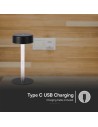 V-TAC 3W LED Настолна Лампа (D120*260) 3IN1 Черна+Прозрачна Колона - 10570 - 3