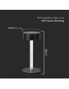 V-TAC 3W LED Настолна Лампа (D120*260) 3IN1 Черна+Прозрачна Колона - 10570 - 4
