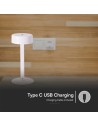 V-TAC 3W LED Настолна Лампа (D120*260) 3IN1 Бяла+Прозрачна Колона - 10571 - 3