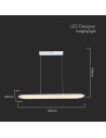 V-TAC 24W LED Висяща Лампа (80*100CM) 3000K Бяло Тяло - 10048 - 4