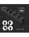 V-TAC 1.5M EXTENSION SOCKET W/ 1 SWITCH (POLYBAG+CARD) 4 PIN - Black - 87111 - 2
