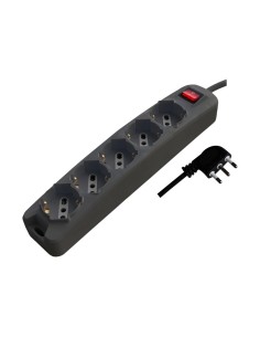 V-TAC 1.5M EXTENSION SOCKET WITH 1 SWITCH (POLYBAG+CARD)5 PIN - Black - 87121 - Цена | LEDs4economy