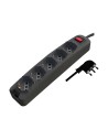 V-TAC 1.5M EXTENSION SOCKET WITH 1 SWITCH (POLYBAG+CARD)5 PIN - Black - 87121