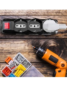 V-TAC 1.5M MULTIPLE SOCKET WITH SWITCH (POLYBAG+CARD) 3X2 PIN Black - 87351 - Цена | LEDs4economy 2
