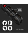 V-TAC 1.5M MULTIPLE SOCKET WITH SWITCH (POLYBAG+CARD) 3X2 PIN Black - 87351 - 3