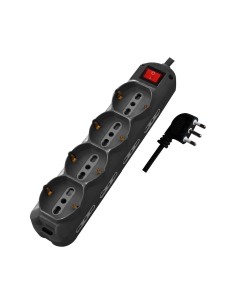 V-TAC 1.5M MULTIPLE SOCKET WITH SWITCH (POLYBAG+CARD) 4X2 PIN Black - 87361 - Цена | LEDs4economy