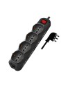 V-TAC 1.5M MULTIPLE SOCKET WITH SWITCH (POLYBAG+CARD) 4X2 PIN Black - 87361