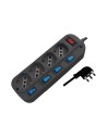 V-TAC 1.5M EXTENSION SOCKET W/ INDIVIDUAL SWITCH (POLYBAG+CARD) 4PIN Black - 87371
