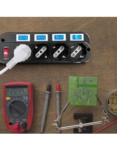 V-TAC 1.5M EXTENSION SOCKET W/ INDIVIDUAL SWITCH (POLYBAG+CARD) 4PIN Black - 87371 - Цена | LEDs4economy 2