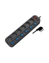 V-TAC 1.5M MULTIPLE SOCKET W/ INDIVIDUAL SWITCH (POLYBAG+CARD) 6PIN Black - 87391