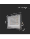 V-TAC 30W LED Прожектор 3в1 Сиво Тяло - 23613 - 4