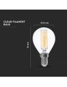 V-TAC LED Крушка - 6W Filament E14 P45 3000К - 212845 - 4