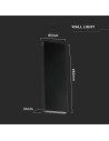 V-TAC 8W Стенна Лампа Up&Down Черно Тяло 4000К IP65 - 23760 - 4
