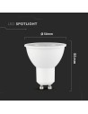 V-TAC LED Крушка - 7.5W GU10 SMD Пластик 38° 4000K - 23881 - 5