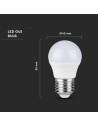 V-TAC LED Крушка - 6.5W E27 G45 6500K - 23880 - 4