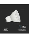 V-TAC LED Крушка - 7.5W GU10 SMD Пластик 110° 6500K - 23882 - 3
