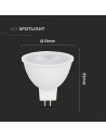V-TAC LED Крушка - GU5.3 6W MR16 Пластик 110° 6500K - 23887 - 5