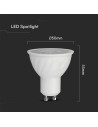 V-TAC LED Крушка - CREE ЧИП 6W GU10 Plastic Димираща 110° 4000K - 211996 - 4